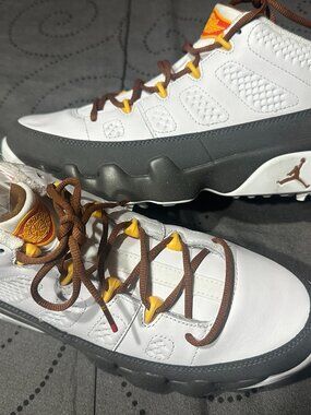 NIKE AIR JORDAN 9 NRG US OPEN GOLF LOW WHITE GRAY SHOES SIZE 10 MEN NEW NO BOX